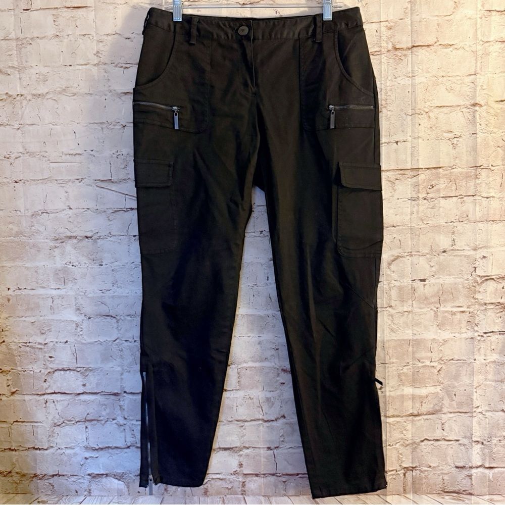Kenneth Cole canvas moto zipper cargo pants